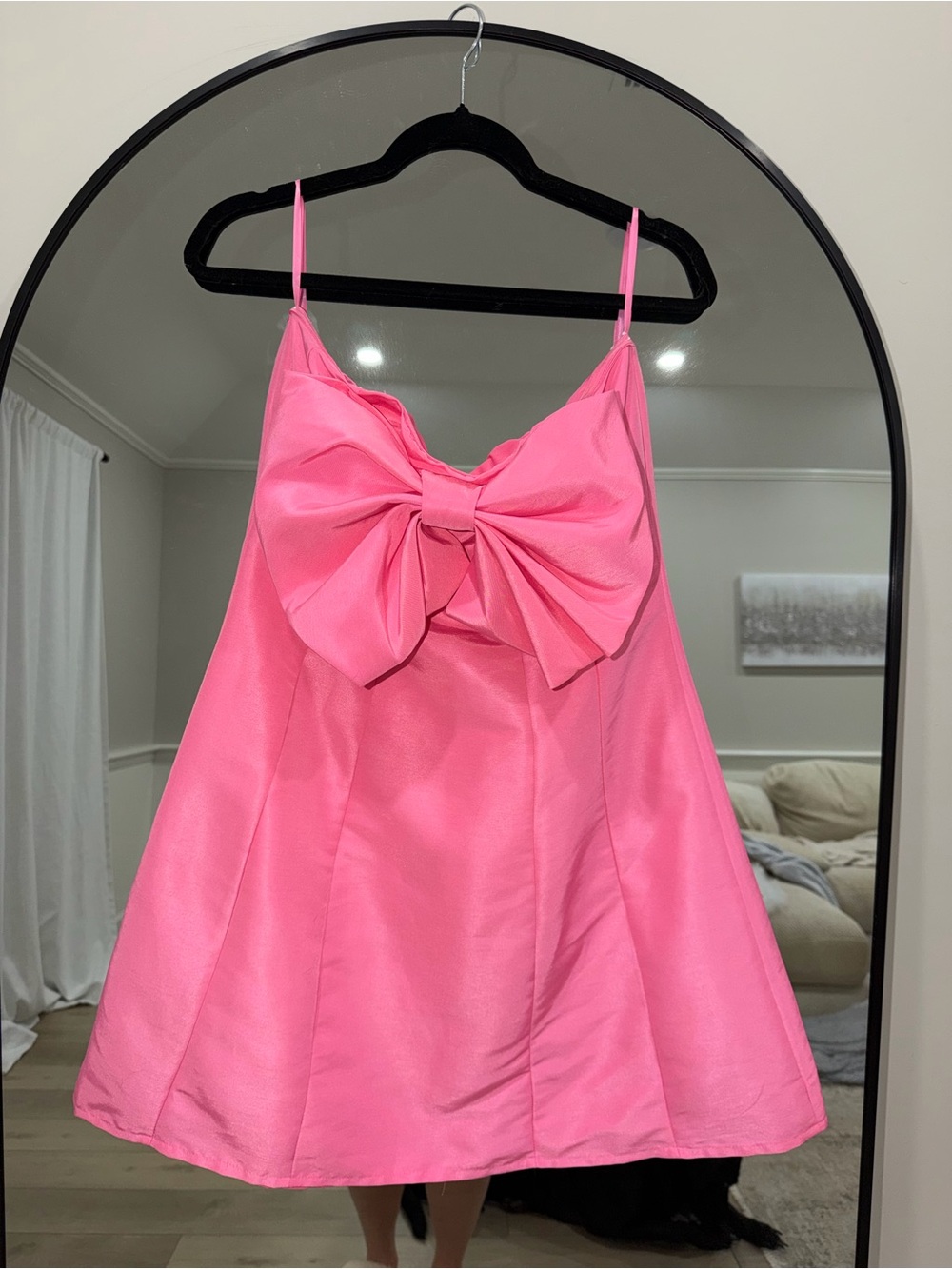 Hot Pink Bow-Front Strapless Mini Dress